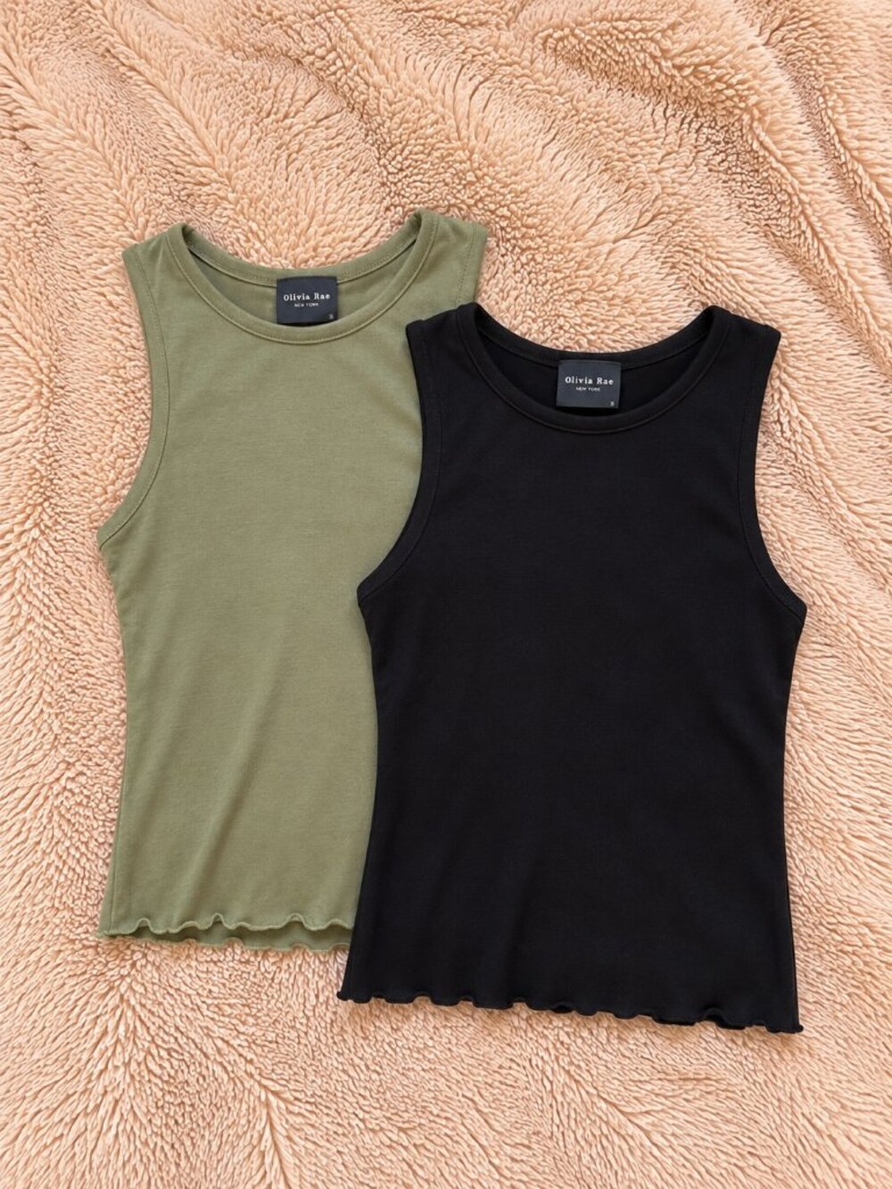 Olivia Rae Ribbed Cropped Tank Top Set